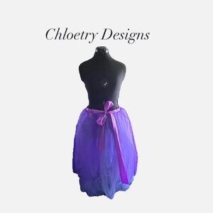 Hand sewn purple and lilac tutu skirt.